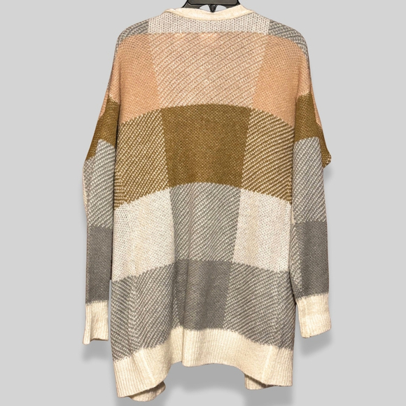 Daytrip Duster Cardigan Sweater Knit Flyaway Open Front Colorblock Multicolor XS - Picture 2 of 9